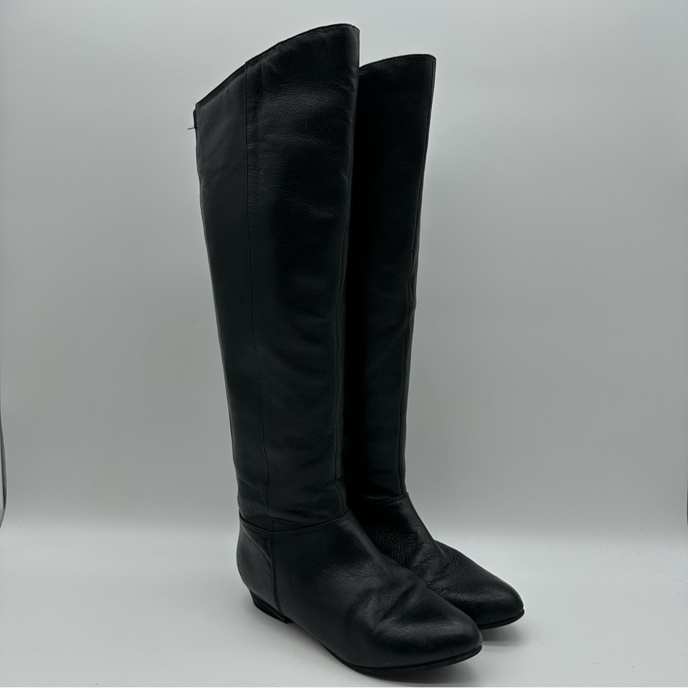 Steve Madden Creation Black Leather Knee High Boots